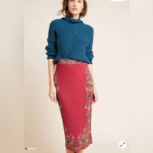 Anthropologie Farm Rio Catalina Knit Pencil Skirt